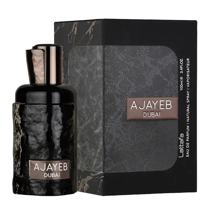 Perfume árabe unisex Lattafa Ajayeb Dubai 100ml con notas de piña, café y vainilla