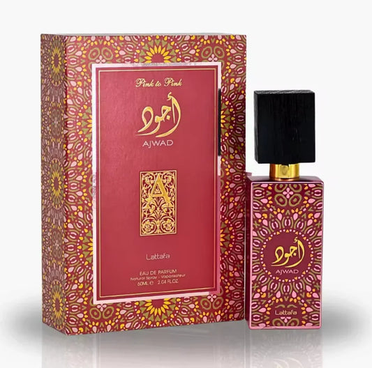 Lattafa Ajwad Pink to Pink 60ml – Perfume Árabe Unisex con Toronja, Lichi, Ámbar y Flores