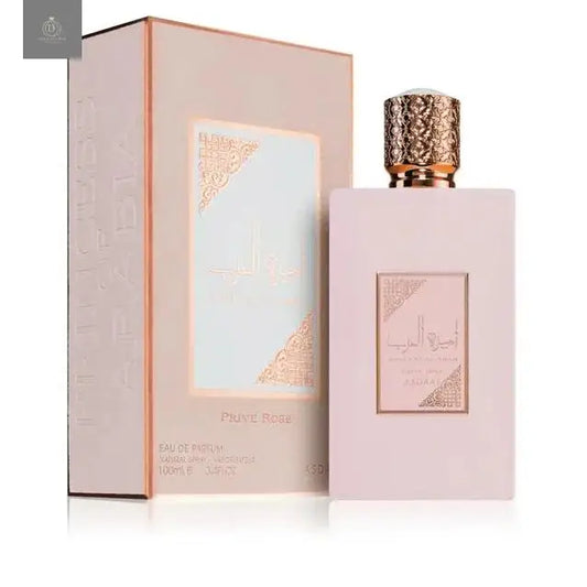 Perfume Árabe Ameerat Al Arab Prive Rose Lattafa 100ml – Princess of Arabia Eau de Parfum para Mujer con Notas Florales y Orientales, Longevidad Duradera