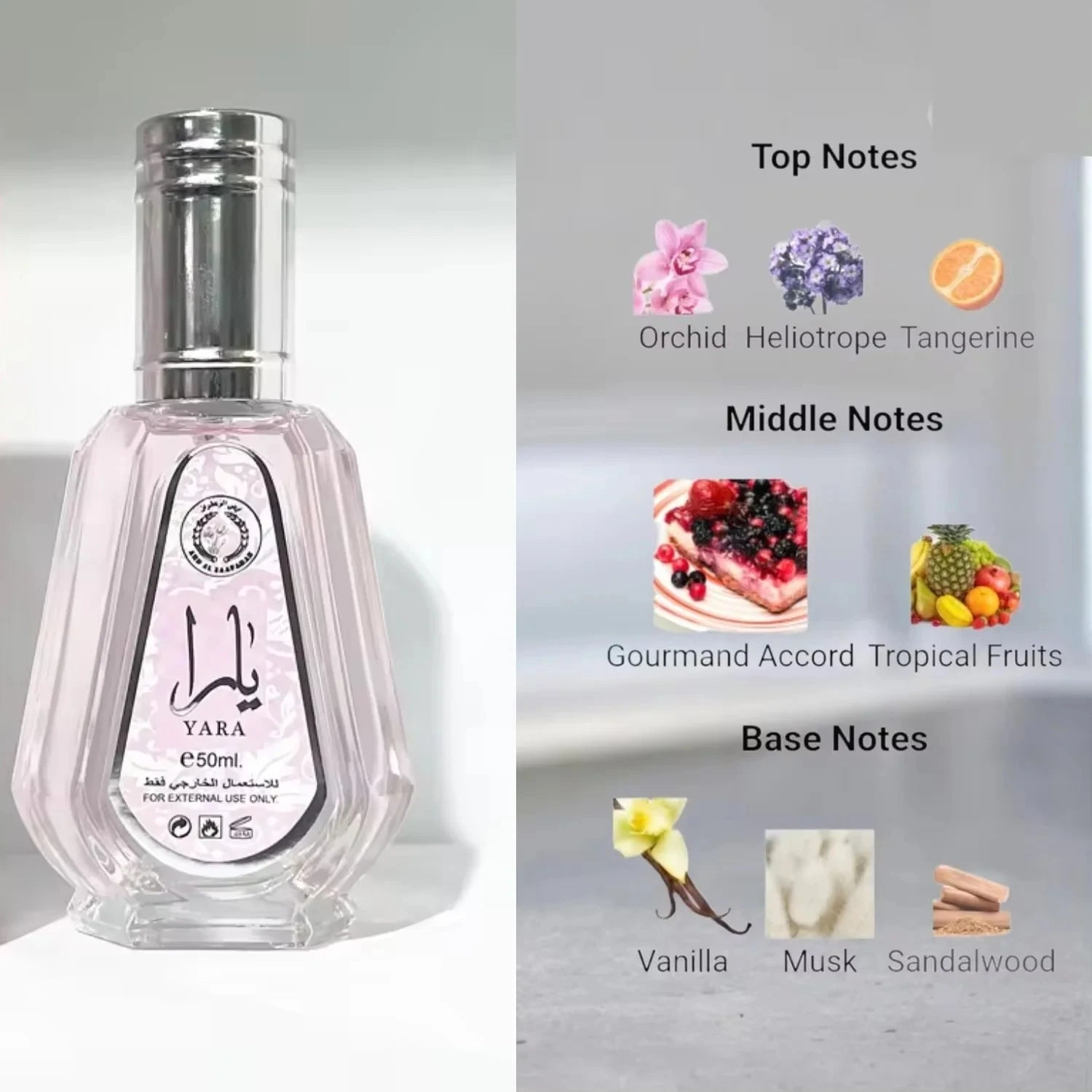Perfume Árabe Yara Rosa 50ml – ARD AL ZAAFARAN – Fragancia de Mujer Dulce y Exótica
